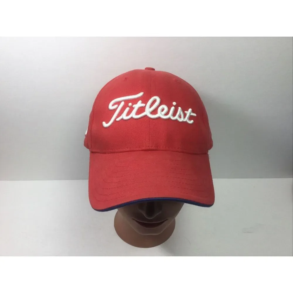 New Era Titleist Golf Hat Red StrapBack Embroidered Logo Baseball‎ Cap